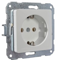 Розетка с защитным контактом,2-полюса + PE,белая. Розетка с защитным контактом,2-полюса + PE,белая.