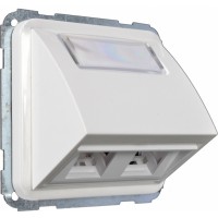 Корпус розетки для установки двух телефонных или компьютерных разъемов. Корпус розетки для установки двух телефонных или компьютерных разъемов.