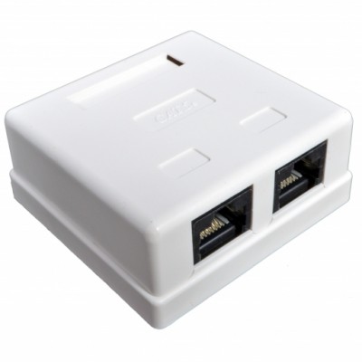Розетка зовнішня 2хUTP, кат.5е, RJ45, EPNew.