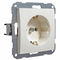 Розетка с заземлением белая , 2 полюса + PE. Розетка с заземлением белая , 2 полюса + PE.