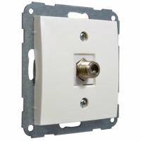 Розетка ТВ/САТ F-Type , одинарнаяя , белая. Розетка ТВ/САТ F-Type , одинарнаяя , белая.