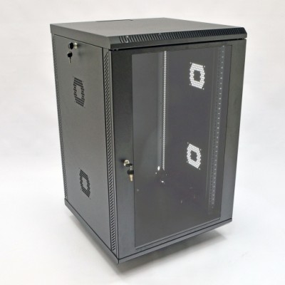 Шафа 19" 18U, 600х600х907 мм (Ш*Г*В) серверна настінна CMS акрилове скло 