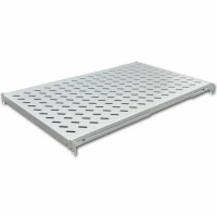 Полка 19 "4 точки кріпл. , 850мм глиб., перфорована , сталь  2 мм , сіра  Полка 19 "4 точки кріпл. , 850мм глиб., перфорована , сталь  2 мм , сіра