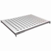 Полка 19 "4 точки кріпл. , 600мм глиб., перфорована , сталь 2 мм , сіра  Полка 19 "4 точки кріпл. , 600мм глиб., перфорована , сталь 2 мм , сіра