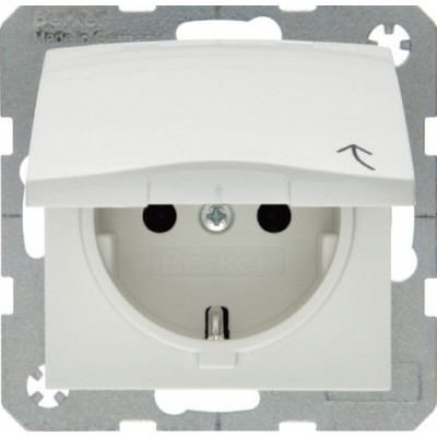 Berker S1Розетка SCHUKO з відкидною кришкою , 16А/250В S.1