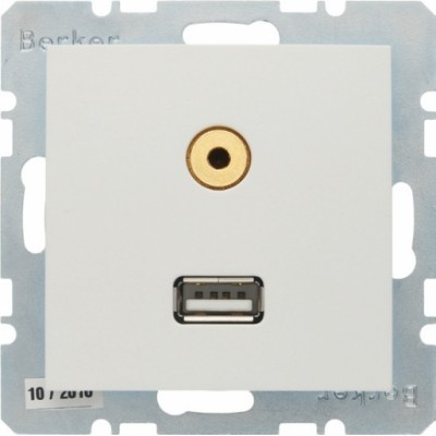 Berker S1 USB / 3,5 мм Audio, розетка 