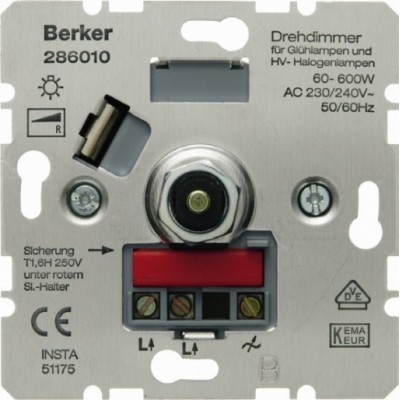 Berker S.1 Поворотно-натискний диммер 600Вт