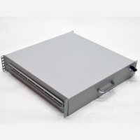 Скринька висувна для документів 19" 2U з замком, 450 глибина,сіра Скринька висувна для документів 19" 2U з замком, 450 глибина,сіра