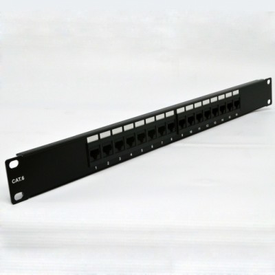 Патч-панель 19" 16xRJ-45 UTP, кат. 6, dual type