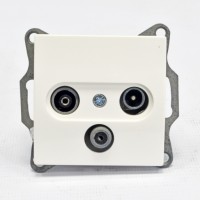 Спутниковая розетка TV+R+SAT, без рамки, белая. Спутниковая розетка TV+R+SAT, без рамки, белая.