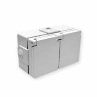 Розетка с заземлением двойная для горизонтального монтажа белая HERMETICA. Розетка с заземлением двойная для горизонтального монтажа белая HERMETICA.