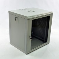 Шафа 19'' 12U, 600х500х640 мм (Ш * Г * В) серверна настінна сіра CMS акрилове скло 