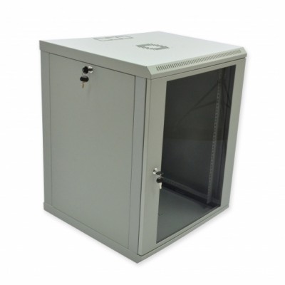 Шафа 19'' 15U, 600х600х773 мм (Ш * Г * В) серверний настінний сірій CMS акрилове скло 