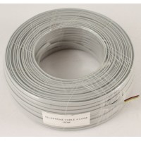 Телефонний кабель 4-пров., плоский, мідний, сірий 100 м Телефонний кабель 4-пров., плоский, мідний, сірий 100 м
