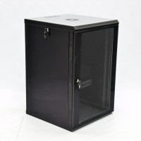 Шафа 19'' 18U, 600х600х907 мм (Ш * Г * В) серверна настінна чорна CMS акрилове скло 