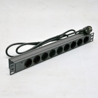 Блок 19" на 9 роз. нем. станд., 16А, 1U Блок 19" на 9 роз. нем. станд., 16А, 1U