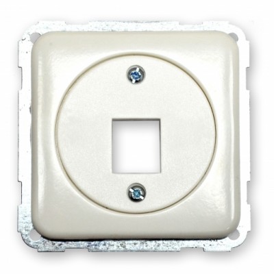 Корпус розетки для установки роз&rsquo;єму RJ-12 / RJ-45 стандарту WE білий REGINA.