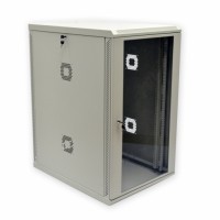 Шафа 19" 21U, 600х600х1040мм (Ш*Г*В) серверна настінна сіра CMS акрилове скло 