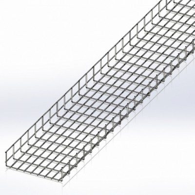Лоток сітчастий 400х100, дріт Ø5 мм, білий цинк, 2,5м