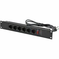 19" 2U блок 6 розеток, 3м Евровилка, 8А (0,5 мм2), выкл., предохр., черный. 19" 2U блок 6 розеток, 3м Евровилка, 8А (0,5 мм2), выкл., предохр., черный.