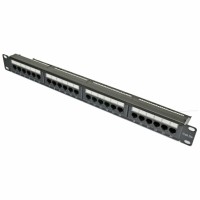 Патч-панель 19" 24хRJ-45 UTP кат.5e, type 110, с задним организатором