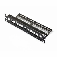 Патч панель 10", 1U, на 12 модулей KeyStone (slim), с задним организатором