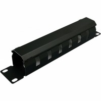 Кабельний організатор 10" 1U перфорований чорний 