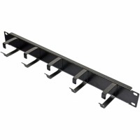 Кабельний організатор 1U з 5 металевими кільцями чорний 