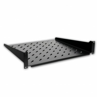 Полиця консольна 19 "4 точки кріпл. , 550мм глиб., перфорована , сталь , 1,5 мм , чорна .