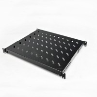 Полка 19 "4 точки кріпл. , 400мм глиб., перфорована , сталь 2 мм , чорна Полка 19 "4 точки кріпл. , 400мм глиб., перфорована , сталь 2 мм , чорна