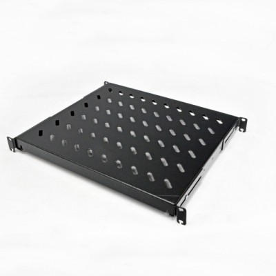 Полка 19 "4 точки кріпл. , 400мм глиб., перфорована , сталь 2 мм , чорна 