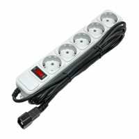 Мережевий фільтр Gembird на 5 розеток з вимикачем,шнур 3м,UPS-вилка, сірий Мережевий фільтр Gembird на 5 розеток з вимикачем,шнур 3м,UPS-вилка, сірий
