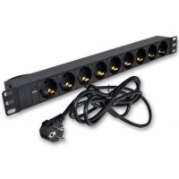 Блок 19" на 9 розеток, с индикатором, шнур 3 м, 16А, 1U Блок 19" на 9 розеток, с индикатором, шнур 3 м, 16А, 1U
