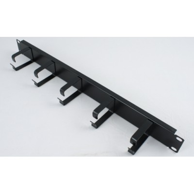 Кабельный организатор 1U, 19"  с металлическими кольцами