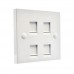 Рамка 86×86 під чотири модуля KeyStone, зі шторкою, EPNew