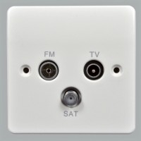Розетка TV / FM / SAT, 86x86 мм, Logic Plus, белая, MK Розетка TV / FM / SAT, 86x86 мм, Logic Plus, белая, MK