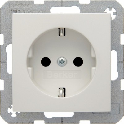 Berker S1 Розетка з з/к, біла, 16А/250В S.1