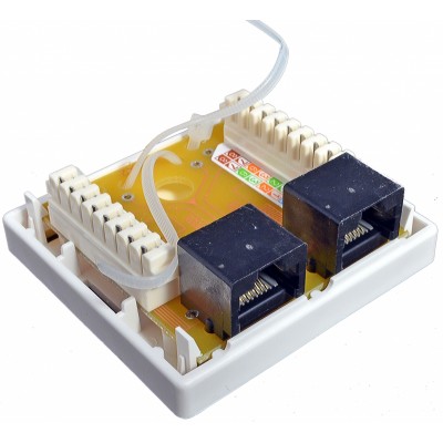 Розетка зовнішня 2хUTP, кат.5е, RJ45, EPNew.