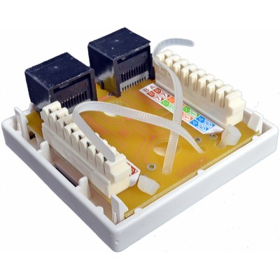 Розетка зовнішня 2хUTP, кат.5е, RJ45, EPNew.