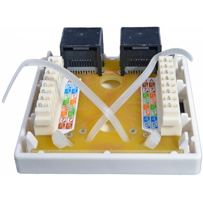 Розетка зовнішня 2хUTP, кат.5е, RJ45, EPNew.