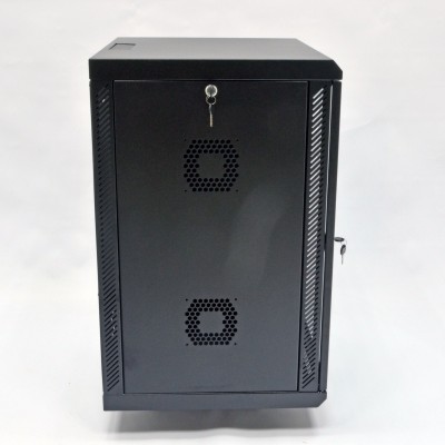 Шафа 19" 15U, 600х500х773 мм (Ш*Г*В) серверна настінна чорна CMS акрилове скло 