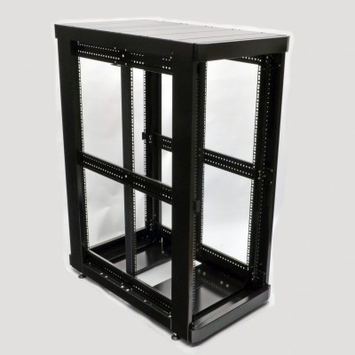 Шафа 19" 28U, 610х1055 мм (Ш*Г) серверна підлогова чорна CMS посилена 