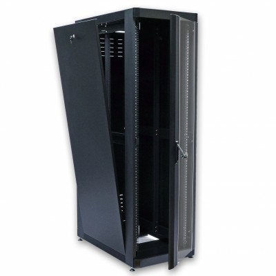 Шафа 19" 42U, 610х1055 мм (Ш*Г) серверна підлогова чорна CMS посилена 
