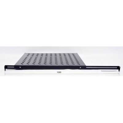 Полка 19 "4 точки кріпл. , 650мм глиб., перфорована , сталь  2 мм , чорна 