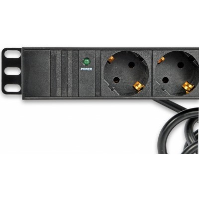 Блок 19 "на 8 розеток, 16А, індикатор мережі, шнур 3 м, 1U
