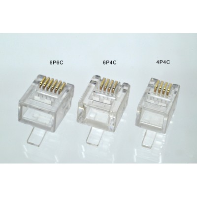 Конектор телефонний RJ11, 4p4c 100 шт.