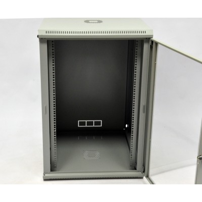 Шафа 19'' 18U, 600х600х907 мм (Ш * Г * В) серверна настінна сіра CMS акрилове скло 