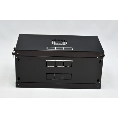 Шафа 19'' 4U, 600х350х284 мм (Ш * Г * В) серверна настінна чорна CMS акрилове скло 