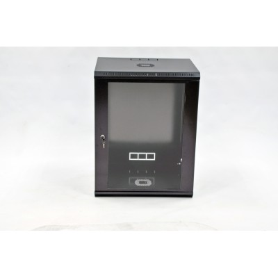 Шафа 19'' 15U, 600х500х773 мм (Ш * Г * В) серверна настінна чорна CMS акрилове скло 