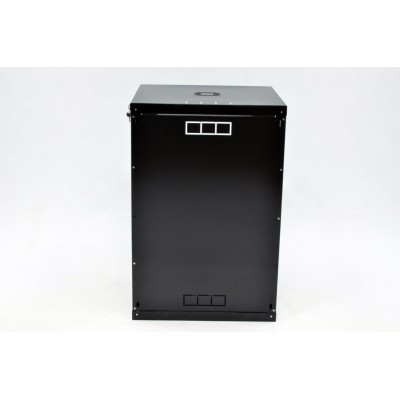 Шафа 19'' 18U, 600х600х907 мм (Ш * Г * В) серверна настінна чорна CMS акрилове скло 